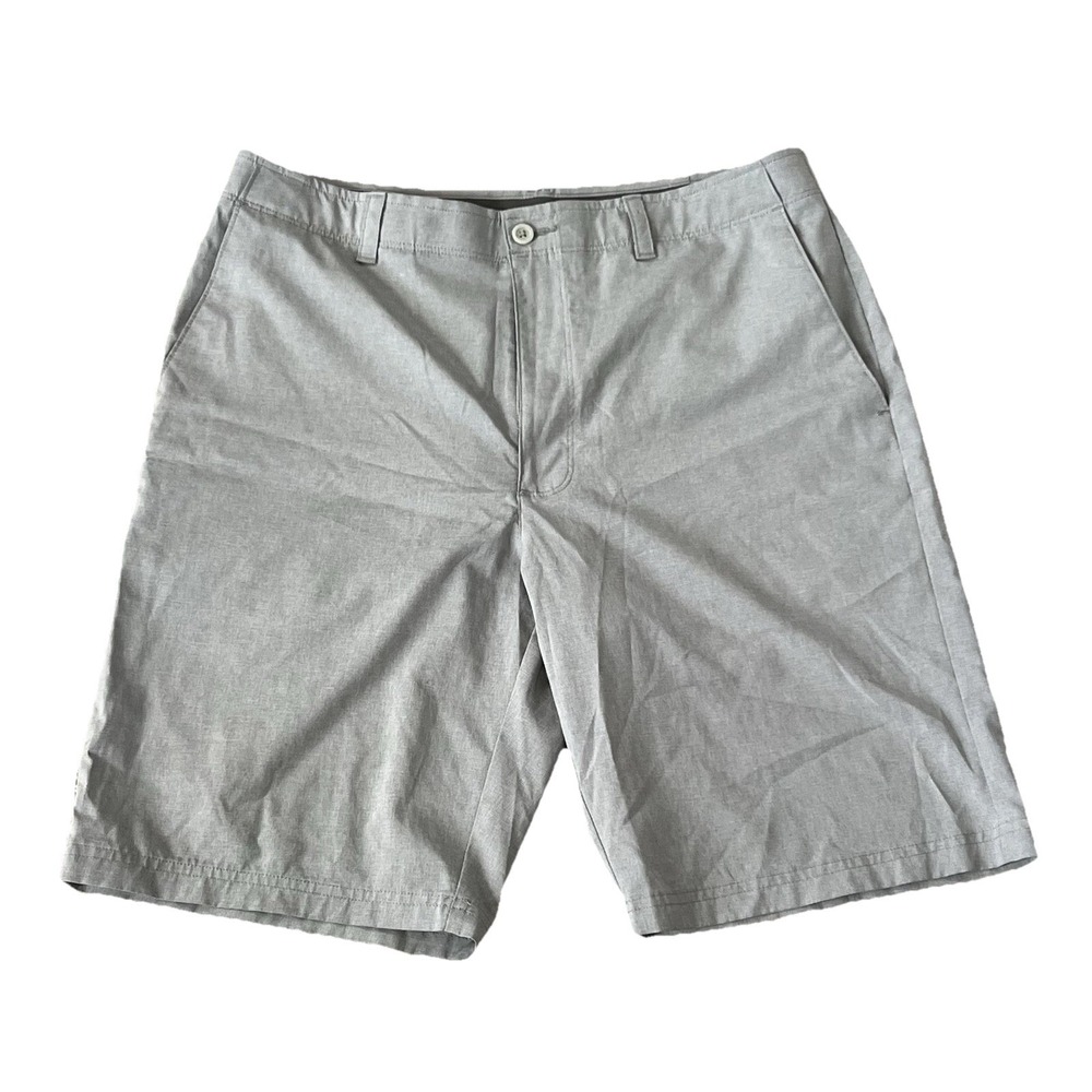 Jack Nicklaus Golf Shorts Men's 34 Gray Flat Front Performance Stretch Active